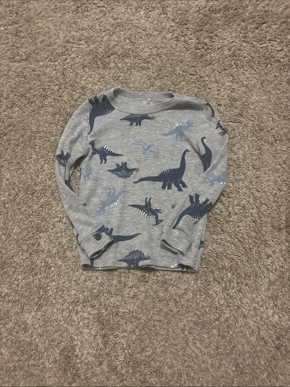 chick pea Gray Dinosaur Print Kids Pajama Set